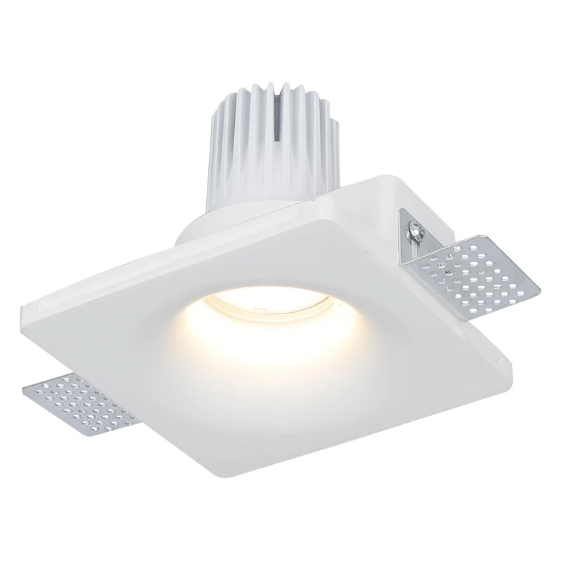 Lampa LED bezgraniczna gipsowa wbudowany reflektor COB kwadratowa lampa sufitowa proste 7W10W Downlight 110V220V miejsce do salonu domu