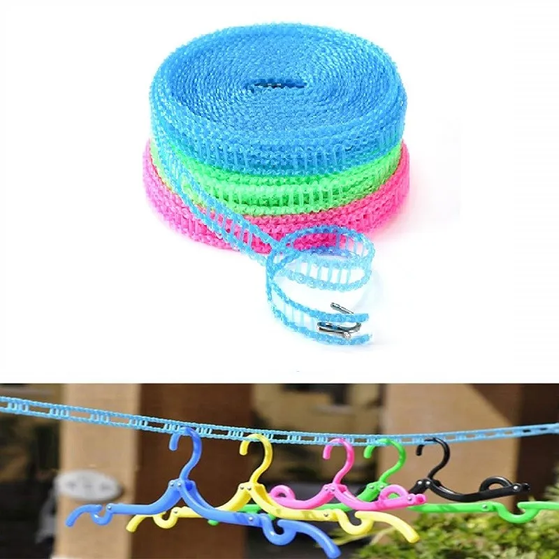 Clothesline Clothes Drying Rope Portable Windproof Camping Travel Clothesline for Indoor Outdoor Laundry Windproof Clothes Line