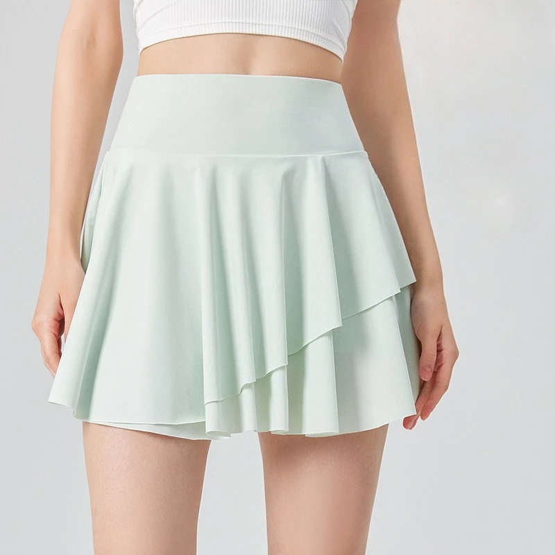 Sports Golf Short Skirt Women's Speed Drying Sports Skirt High Waist Tennis Hundred Fold Short Half Skirt Yoga Dress
