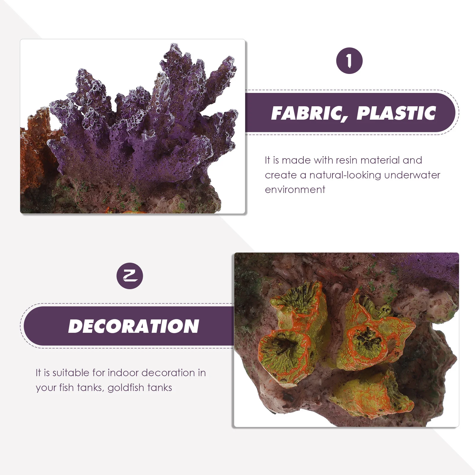 

Resin Coral Decoration for Aquariums Coral Reef Theme Fish Tank Accessories Safe Material Visually Appealing Aquarium Decor