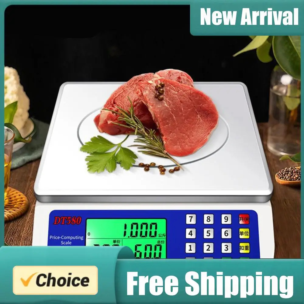30kg/1g Price Computing Scale LCD Display Coins Counting Scale Multi-Function Stainless Steel Counting Scale for Baking Cooking