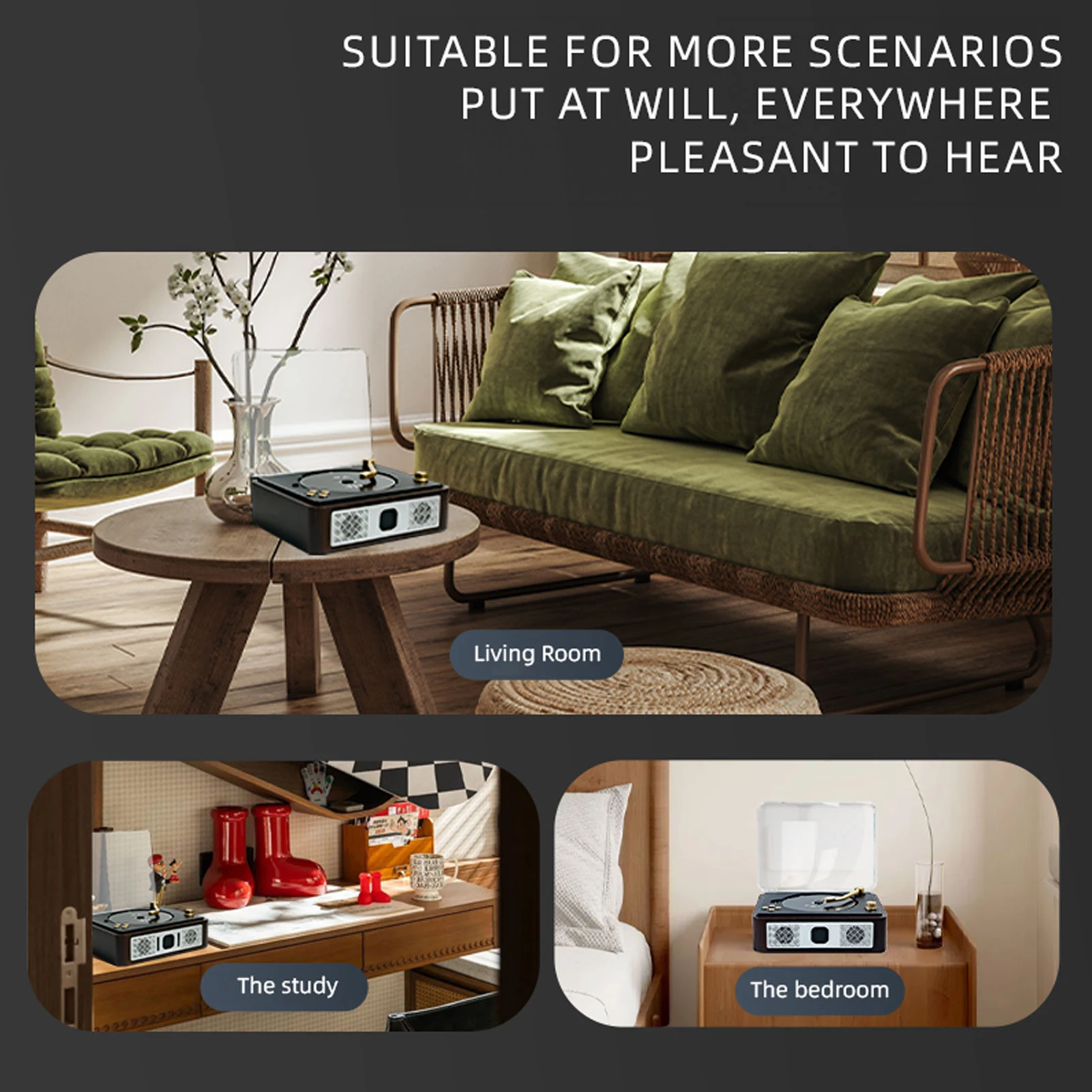 데스크탑 CD 플레이어 빈티지 CD 플레이어 듀얼 HiFi 스피커 BT 데스크탑 CD 플레이어 SPDIF USB AUX 지원 충전식 배터리 나무 케이스