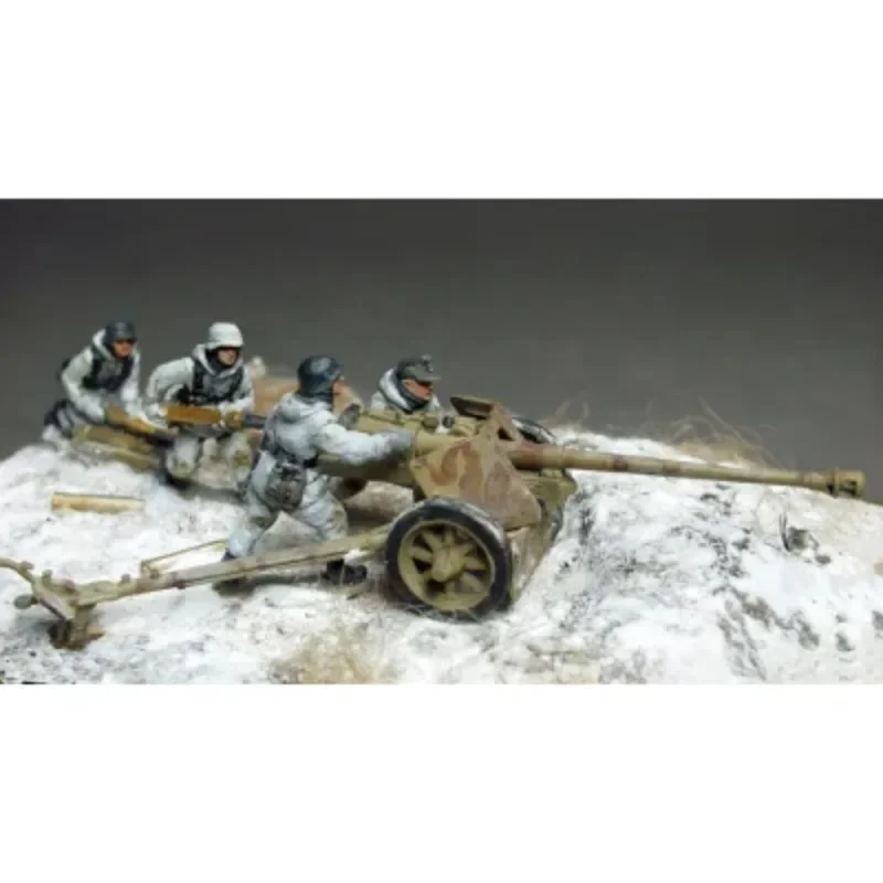 1/72 Resin Figure Kit  GK Army 7.5cm PaK40 crew 4 Soldiers (cannon not included) Unassembled and Unpainted Diorama Toys