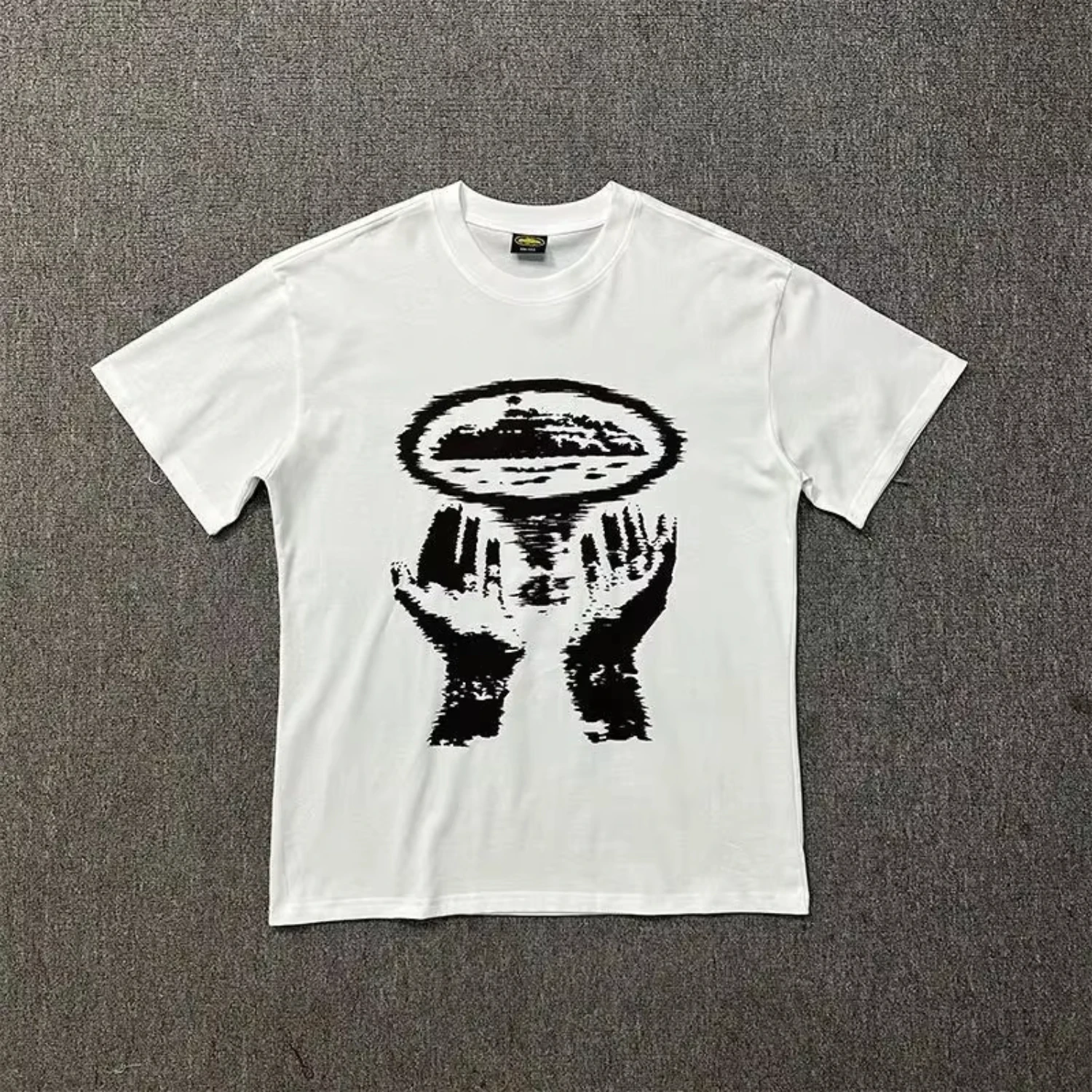 

Мужская хлопковая футболка с принтом, модная городская одежда, авангардный стиль, ретро-дизайн.