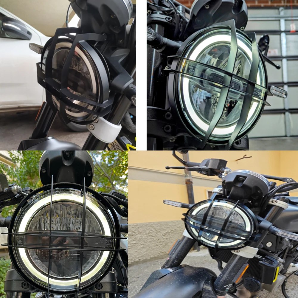 Untuk HUSQVARNA Svartpilen 401 / 250 2017-2023 pelindung lampu depan sepeda motor Stainless pelindung penutup panggangan pelindung