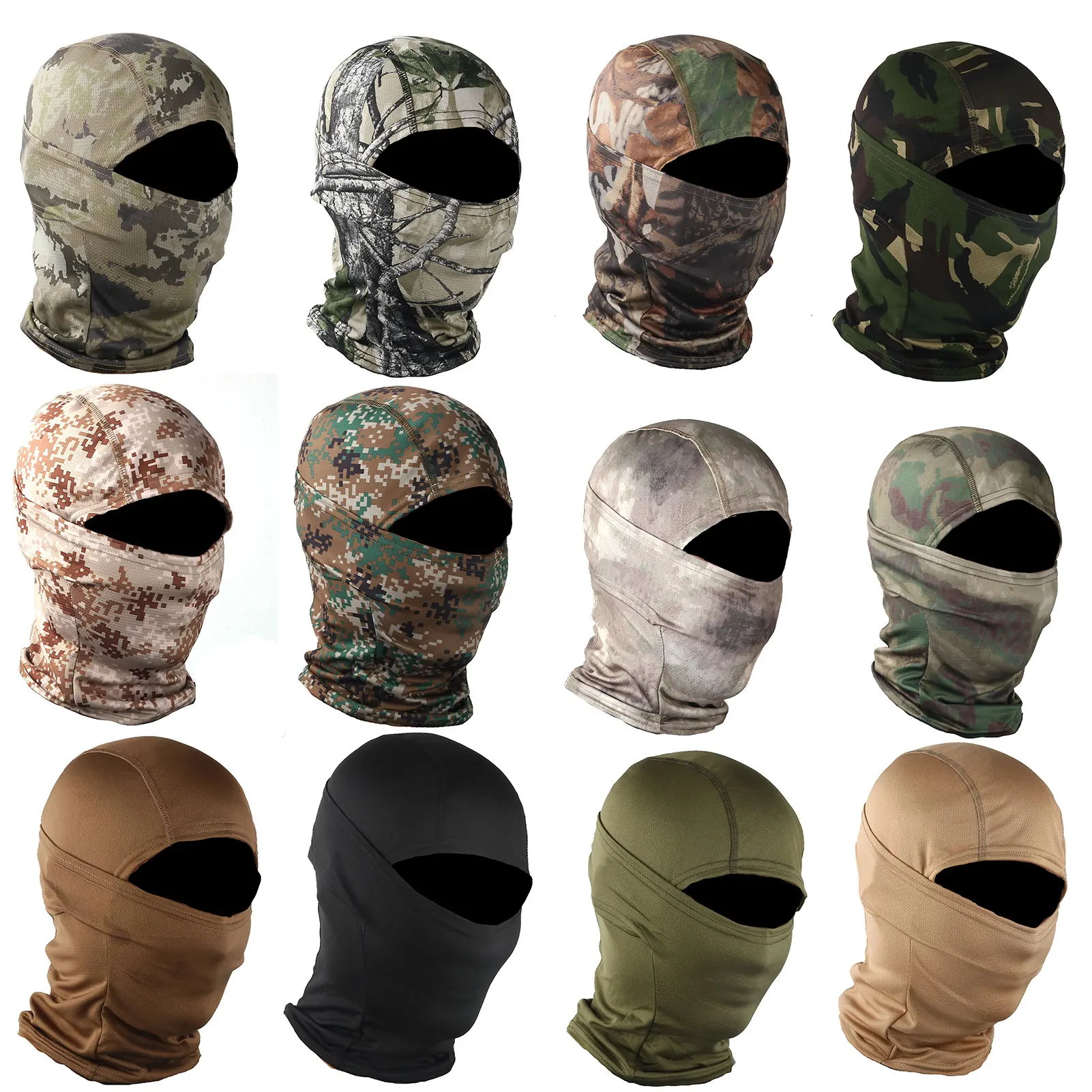 Cycling Balaclava Neck Gaiter Cap Camouflage Balaclava Full Face Scarf Ski Cycling Winter Neck Head Warmer Airsoft Cap