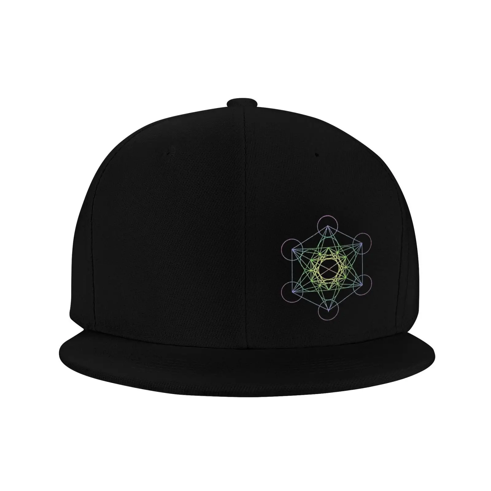 Metatron's Cube Sacred Geometry Baseball Cap Flat Hat Adult Snapback Cap Black