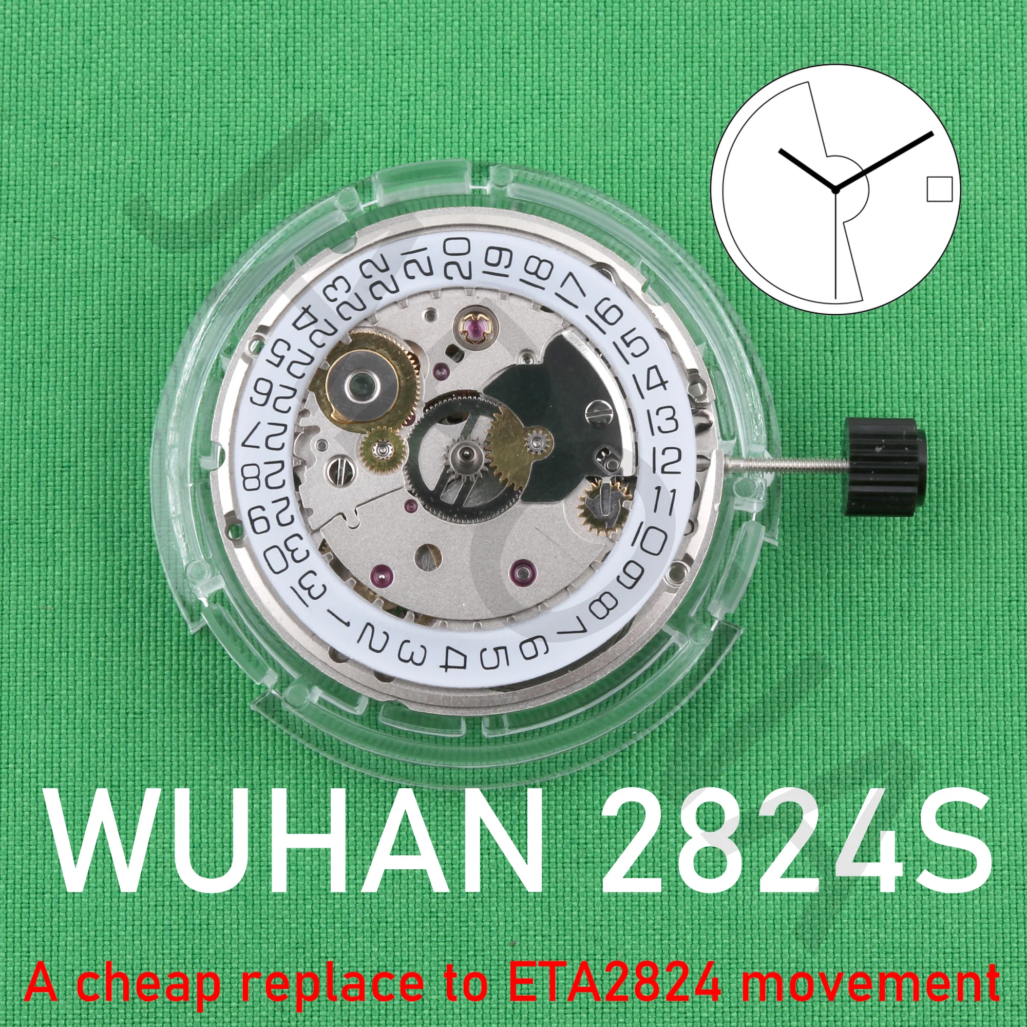 china WH 2824 movement Replace ETA 2824 movement Mechanical movement fully automatic movement No lettering  wuhang movement