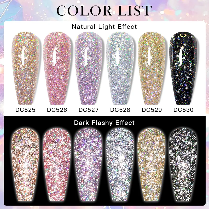 Mtssii 7 مللي بريق عاكس هلام مسمار البولندية الشظية تألق شبه دائم نقع قبالة مانيكير مسمار الفن UV LED الورنيش تصميم