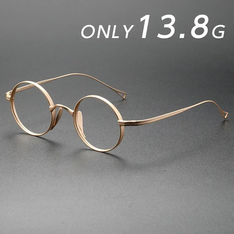 

Retro Round Eyewear Men Pure Titanium Optical Frame Prescription Myopia Eyeglasses Hyperopia Women Glasses 10518 Custom Lenses