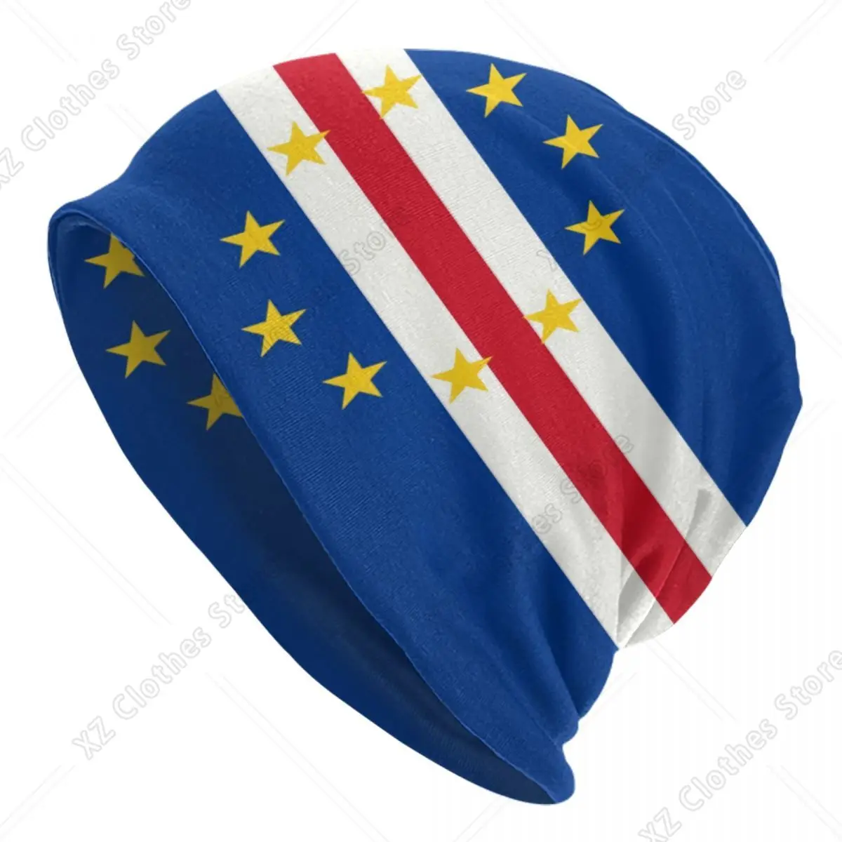 

Cape Verde Flag Skullies шапки шапки для мужчин и женщин унисекс крутая зимняя теплая вязаная шапка для взрослых шапки с капюшоном