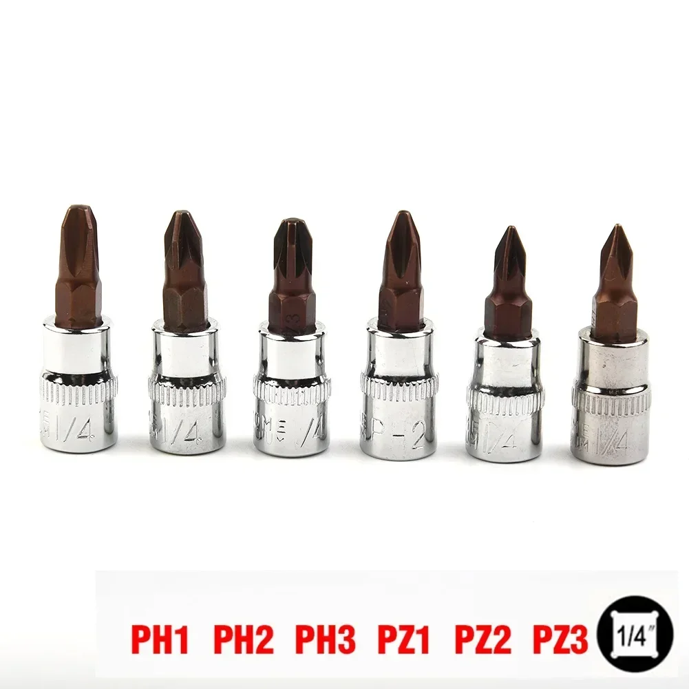Aço Cromo Vanádio ph Pozi Bit Socekt Polegada Unidade Ph1 Ph2 Ph3 Pz1 Pz2 Pz3 Chave de Fenda Bits Ferramentas Manuais Substituição Peças