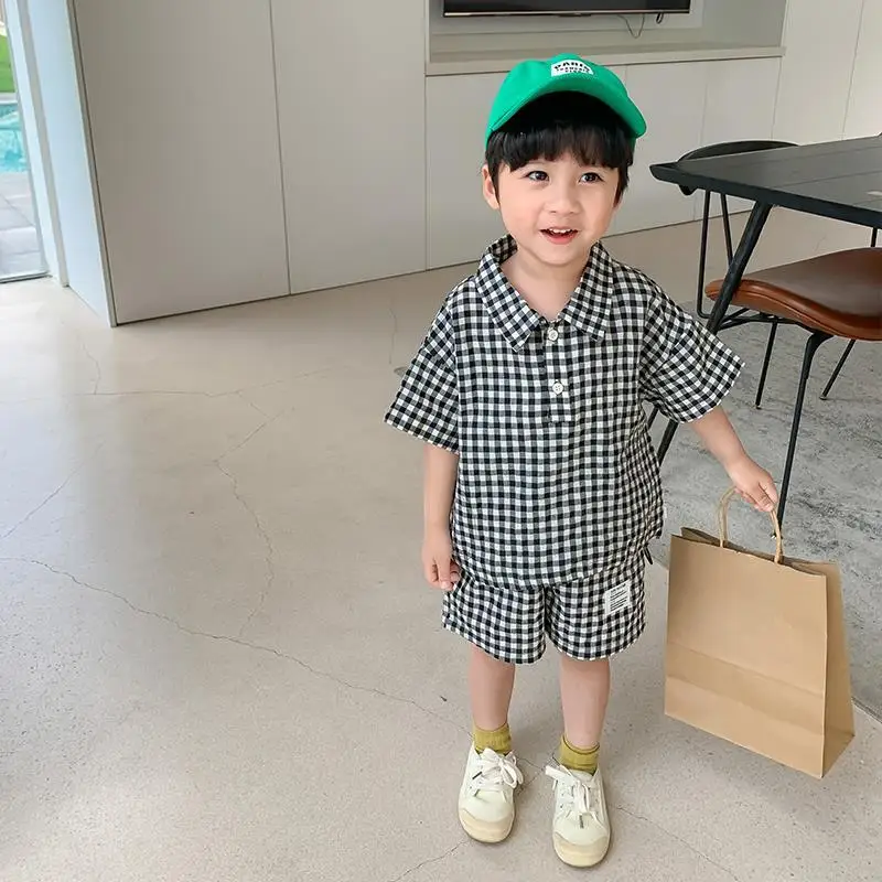 2024 Boys' Set Summer Children's Sports New Boys' Summer Wear Thin and Fashionable Children's Short Sleeves