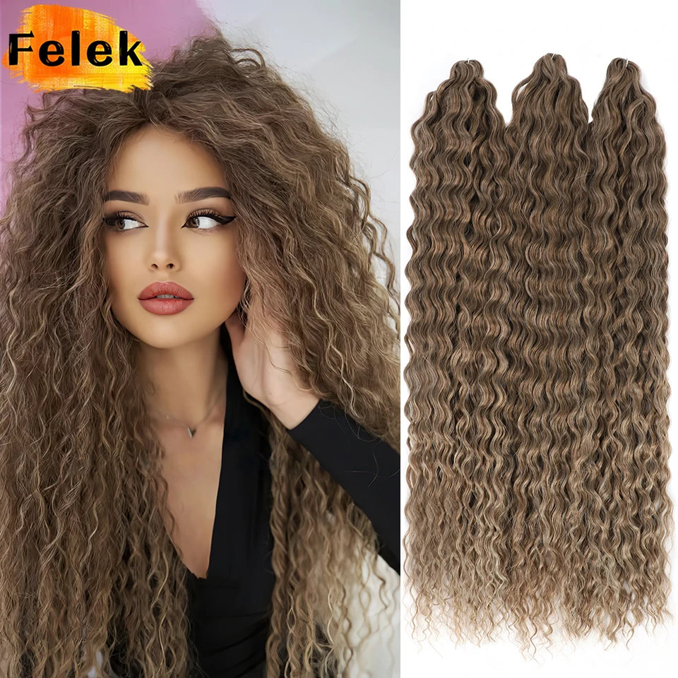 Extensiones de cabello para trenzar rizado burdeos sintético rizos Ariel crochet ombre verde agua wave twist afro 3