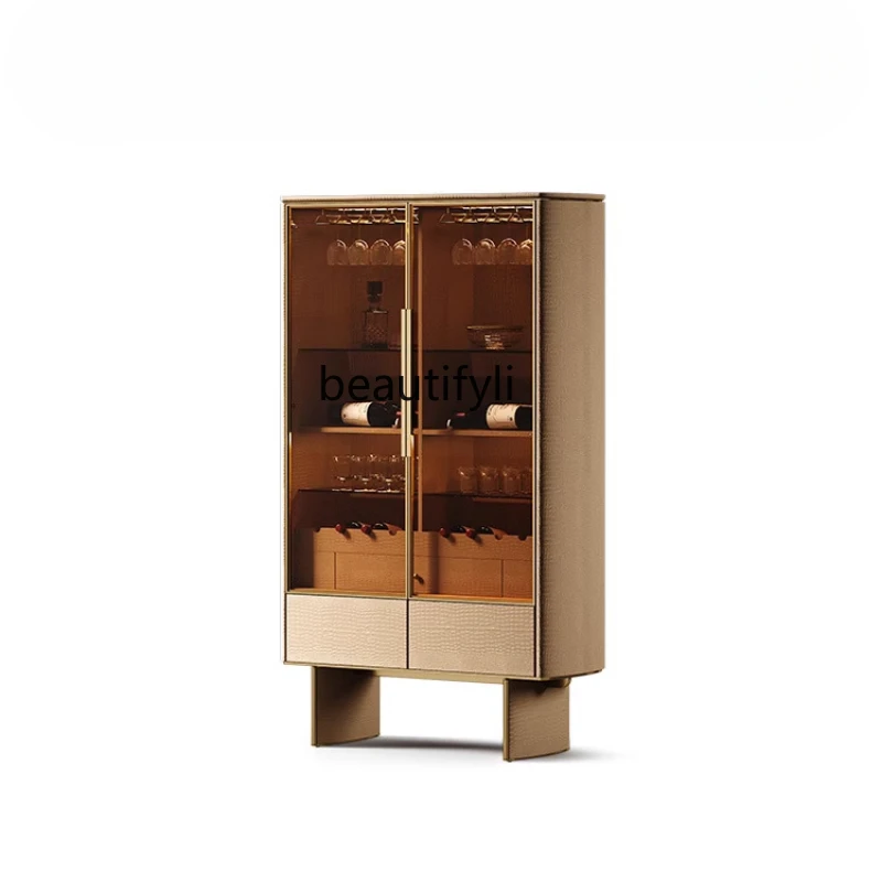 

Italian minimalist wine cabinet villa restaurant luxury display cabinet high-end design display wine cabinet
