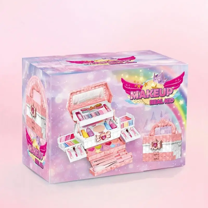 Kit per trucco finta Set per trucco sicuro per bambina Trucco lavabile per bambini Giocattoli per ragazza Giocattolo cosmetico lavabile Set di bellezza Bambina sicura