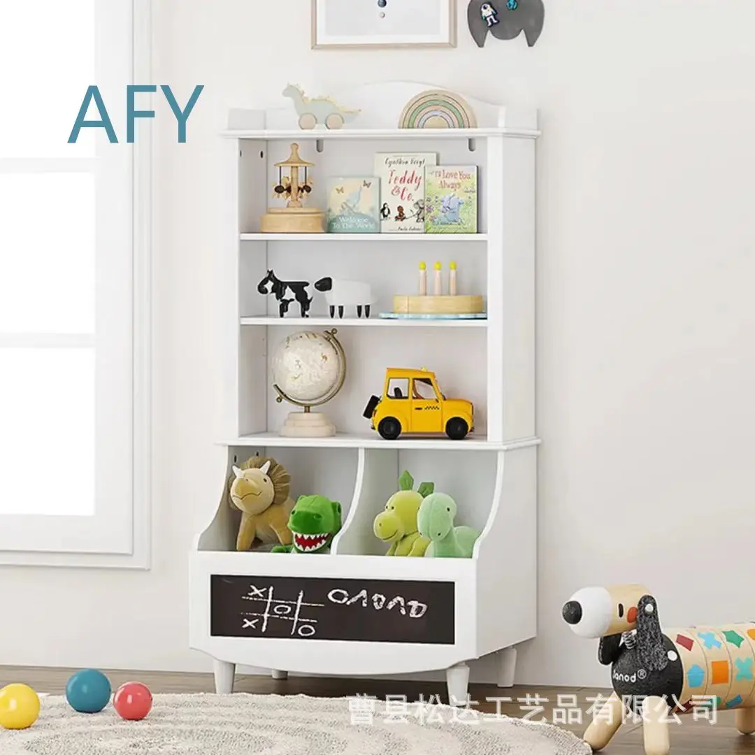 Wooden Shelving Unit for Home Use for Kids Toys Storage for Books for Living Room Bedroom Office Minimalist Multilevel Floor