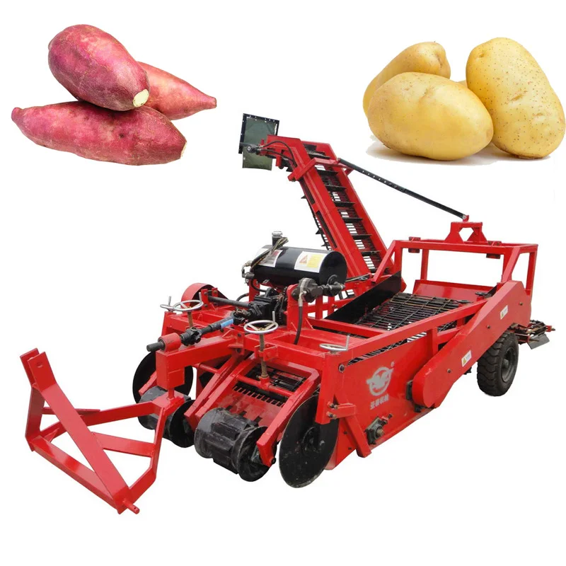 Farm Potato Combine Harvester Double Row PTO Tractor Matching Automatic Hydraulic Loading Root Crop Harvester