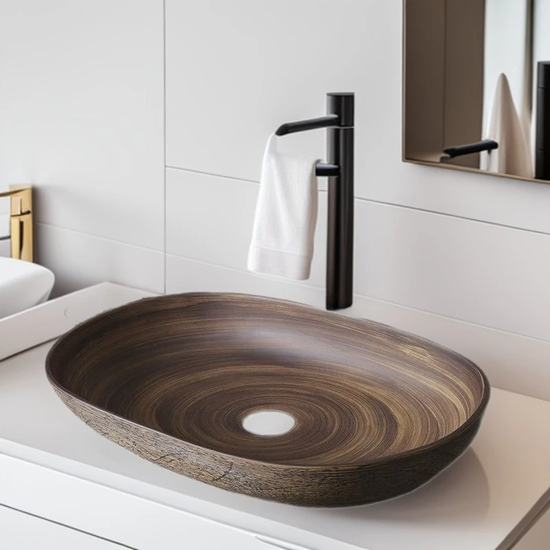 Retro Countertop Basin Outdoor Washhand Stand Ceramic Bathroom Sink Countertop Washbasin Bathroom Fixtures Household Using