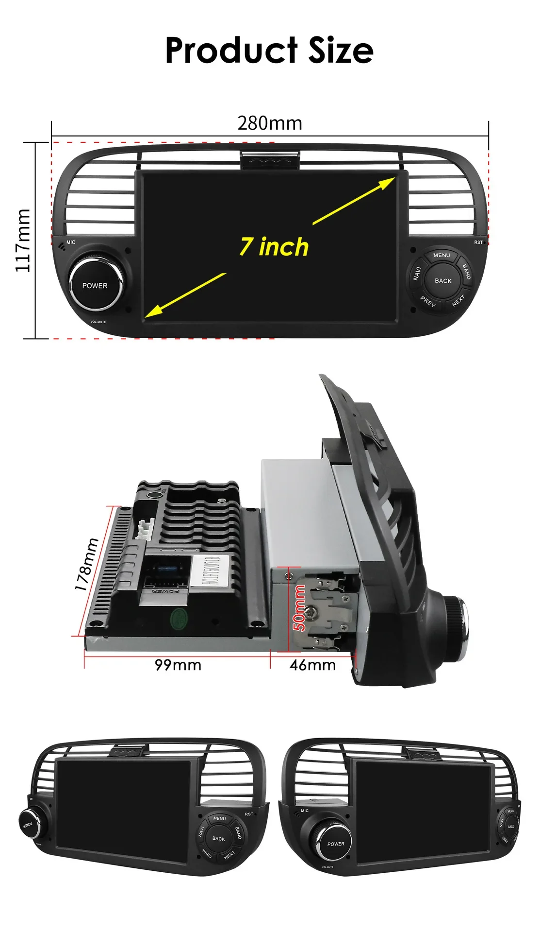 Android Car radio Bluetooth Carpaly GPS Navigation + HD camera For Fiat Abrath 500 595 695 500C 595C 695C Rockstar Cabrio