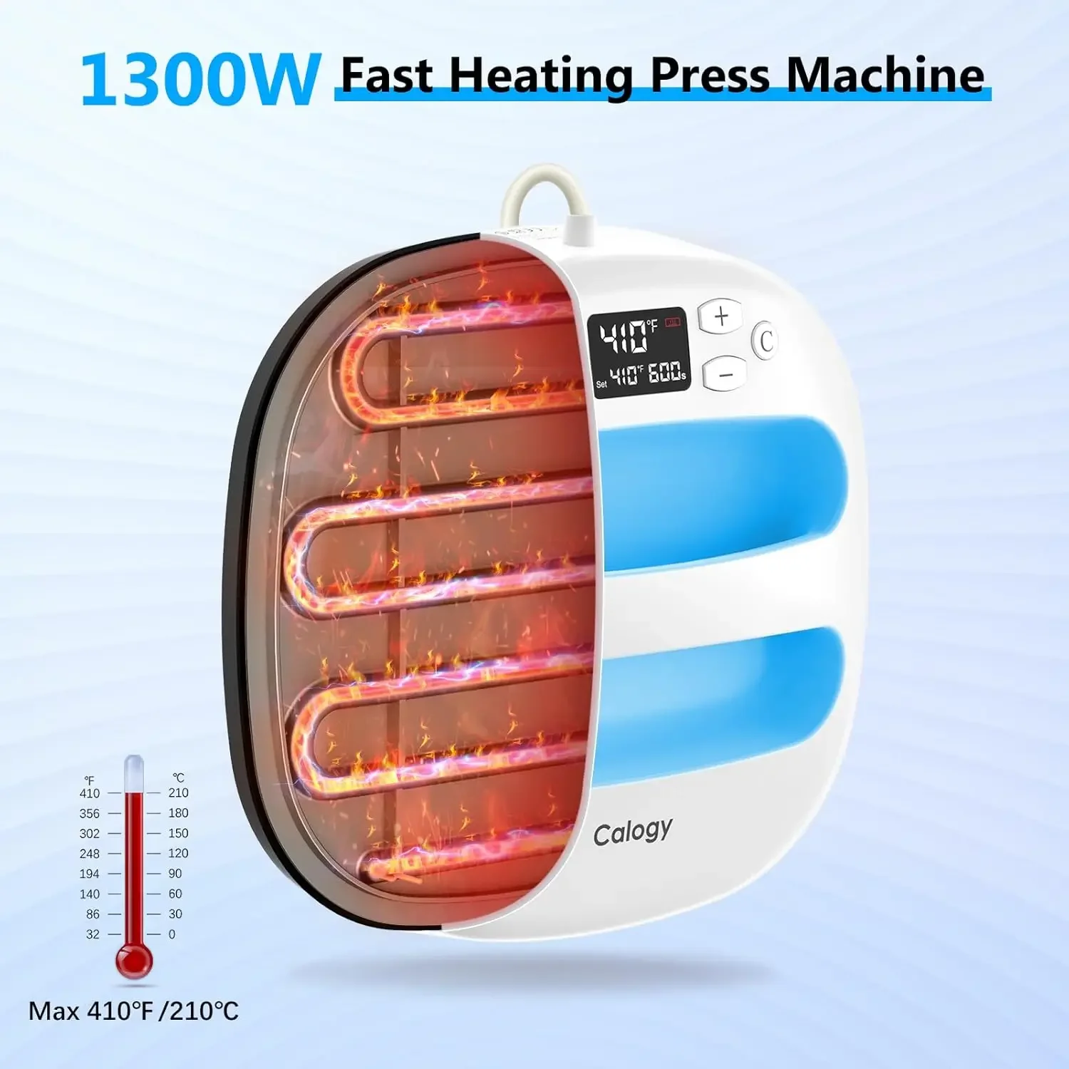 حار SaleCalogy دليل آلة الصحافة الحرارة المحمولة 10 "x 10" تي شيرت 410F (210 درجة) التحكم الدقيق في درجة الحرارة 15 دقيقة السيارات با
