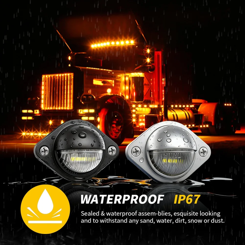 

Car License Number Plate Light White Rear License Side Light 12V 24V For Truck Trailer Waterproof IP65 6000K White Light ﻿