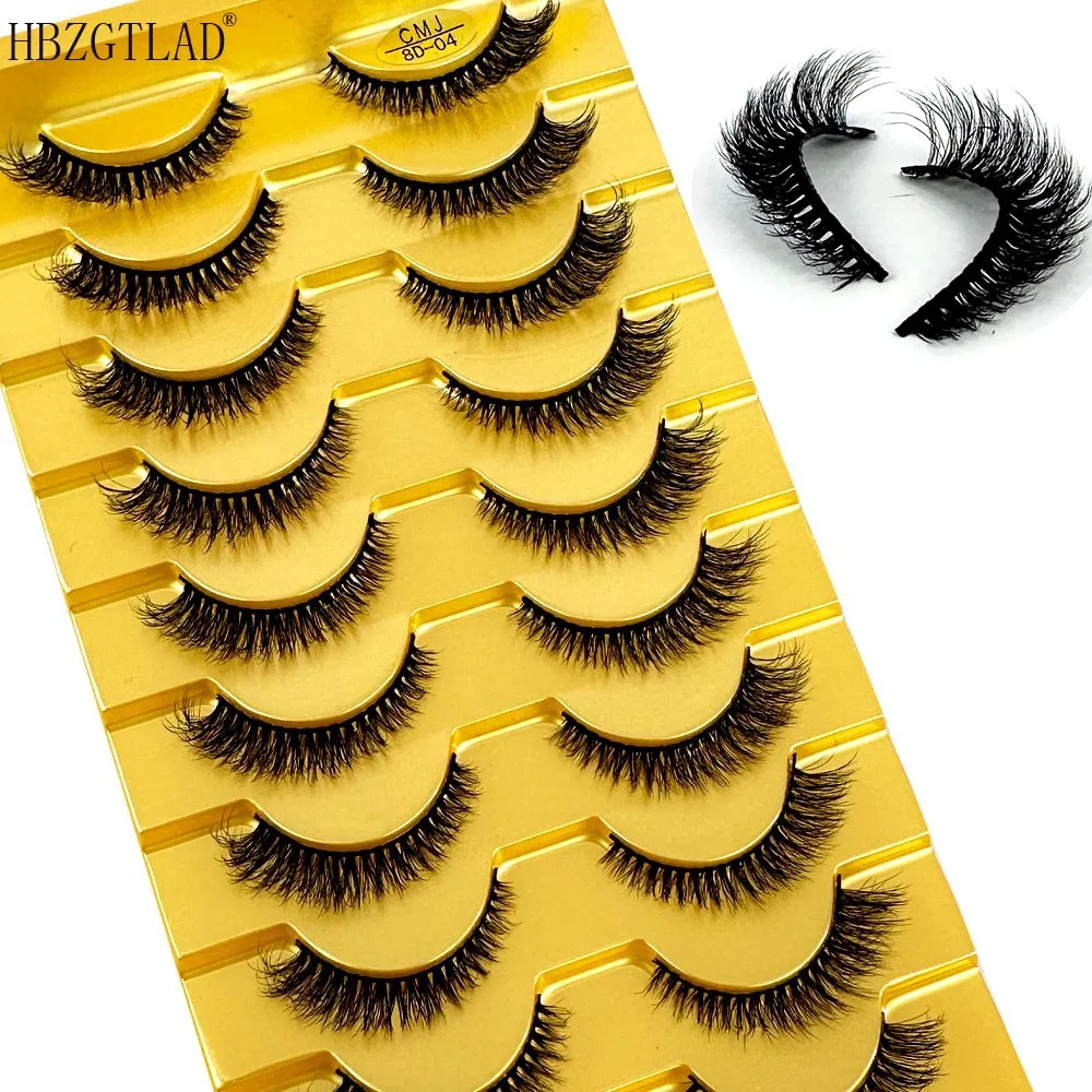 New 10 Pairs 3D Faux Mink False Eyelashes Natural Long Fluffy Eye Lashes Wispy Makeup Beauty Extension Short Fake Eyelashes