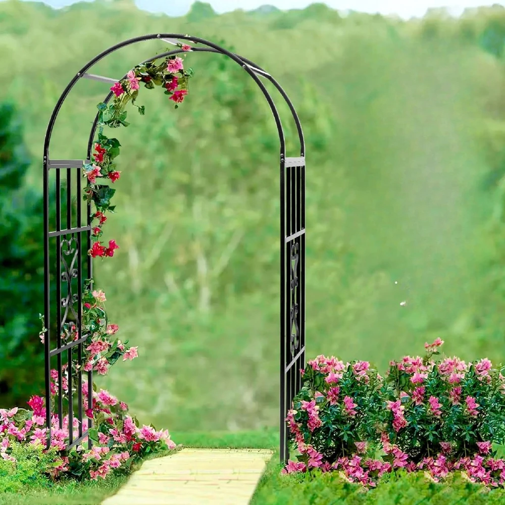 

Arches, Curved Metal Endurable Iron Trellis Plants Stand Use for Outdoor Garden Arbor Climbing Plants Wedding Arches Ceremony