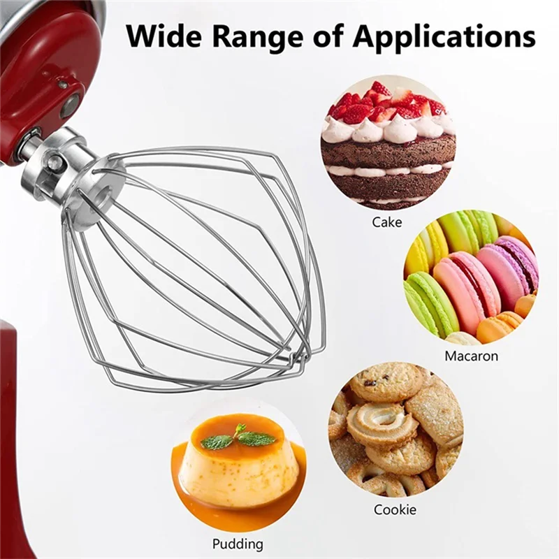 New Mixer Aid Attachment for Kitchenaid 5 Quart Stand Mixer K5WW Wire Whip& 5K7SDH Dough Hook&Mixer Aid Paddle