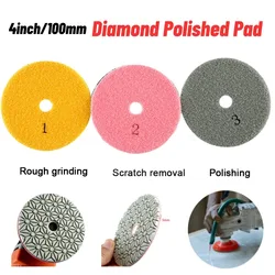 100mm almofada de polimento diamante 4 Polegada molhado/seco buff disco ferramenta abrasiva para lixar mármore granito concreto moagem bancada pedra