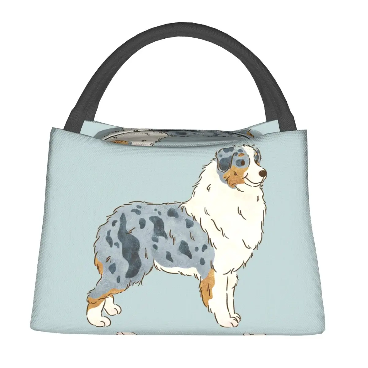 Australian Shepherd Aussie Dog Insulated Lunch Bag for Women Kids Portable Food Boxes Thermal Lunch Box Tote