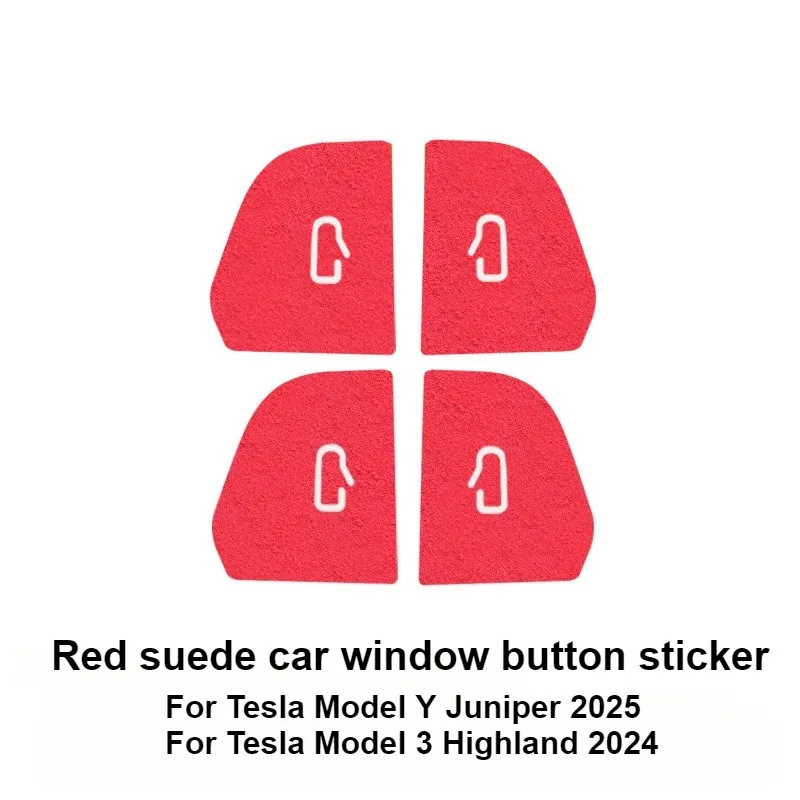 

Наклейки на кнопки открывания дверей и кнопки стеклоподъемников для Tesla Model 3 Highland 2024 и Model Y Juniper 2025, автомобильные аксессуары, 4 шт.