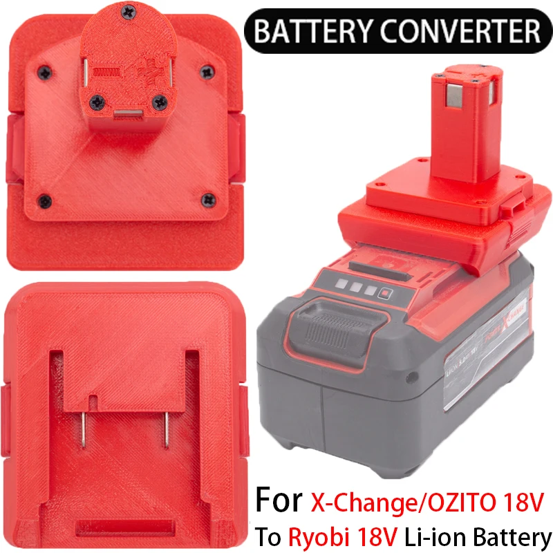 Battery adapter for Ryobi 18V ONE+ Li-ion tools to Einhell/X-Change/OZITO 18V Li-ion battery adapter/converter