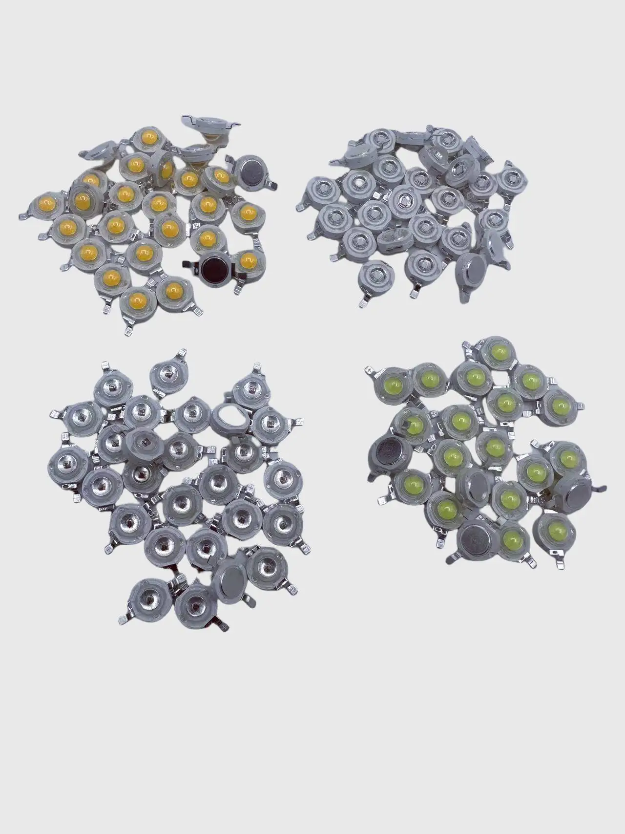 

100-500pcs LED 1W 3W Watt 30/45mil High Power Chip Beads Cold Warm White Red 660nm Blue 450nm Green Yellow For Blubs Grow Light