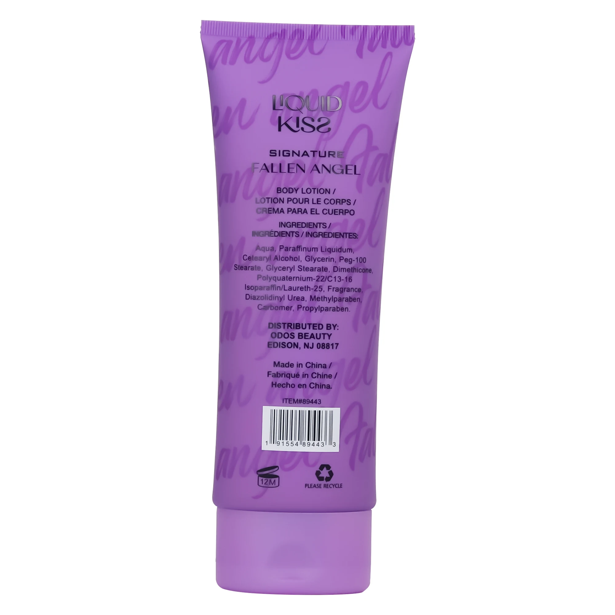 LIQUID KISS Body Lotion for Women Moisture Skin Care FALLEN ANGEL Fragrance 8 Ounce Signature Body Cream for Dry Rough Skin