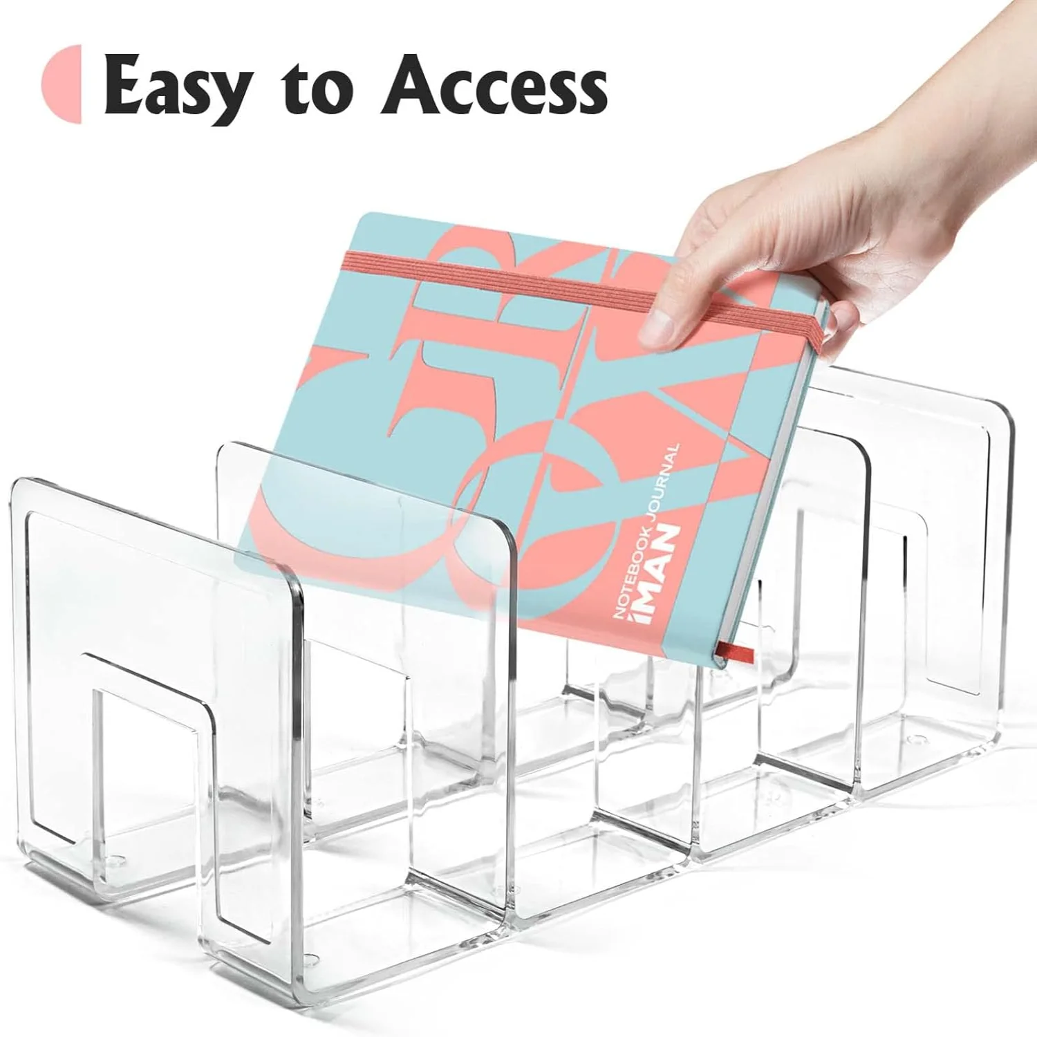 Book Organizer Clear File Sorter, Large Slot Acrylic Desk Organizer, Desktop File Folder Holder Organizer, Office  Stand Rack fo