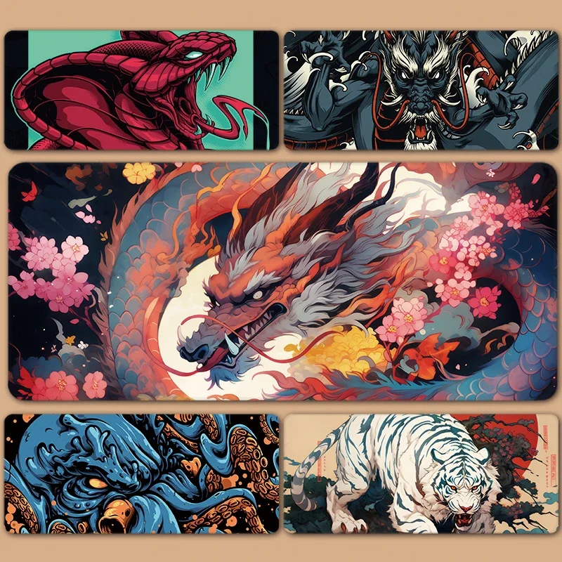 

Cool Monsters Chinese Dragon Cthulhu Snake Tiger XXL Large Mousepad Keyboard Pad Gaming Mouse Pad