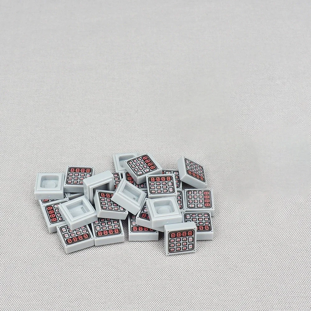 MOC 10 Uds. Teclado Digital impreso 3070 patrón de botón rojo bloques de construcción máquina de vehículo accesorios compatibles juguetes para niños