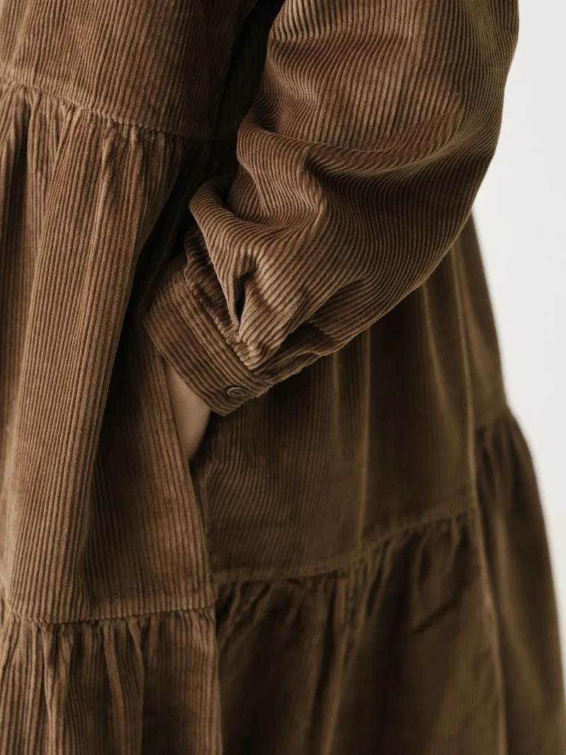 الخريف الشتاء سروال قصير فستان المرأة فساتين غير رسمية موضة أنثى Vestidos طويلة الأكمام خمر ألف خط فستان فساتين حريمي