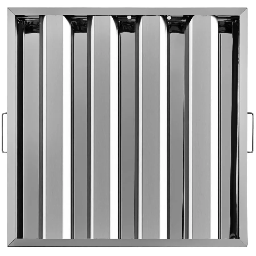 

Pack of 6 Hood Filters 19.5W x 19.5H Inch 430 Stainless Steel 4 Grooves Commercial Hood Filters Range Hood Filter for Grease R