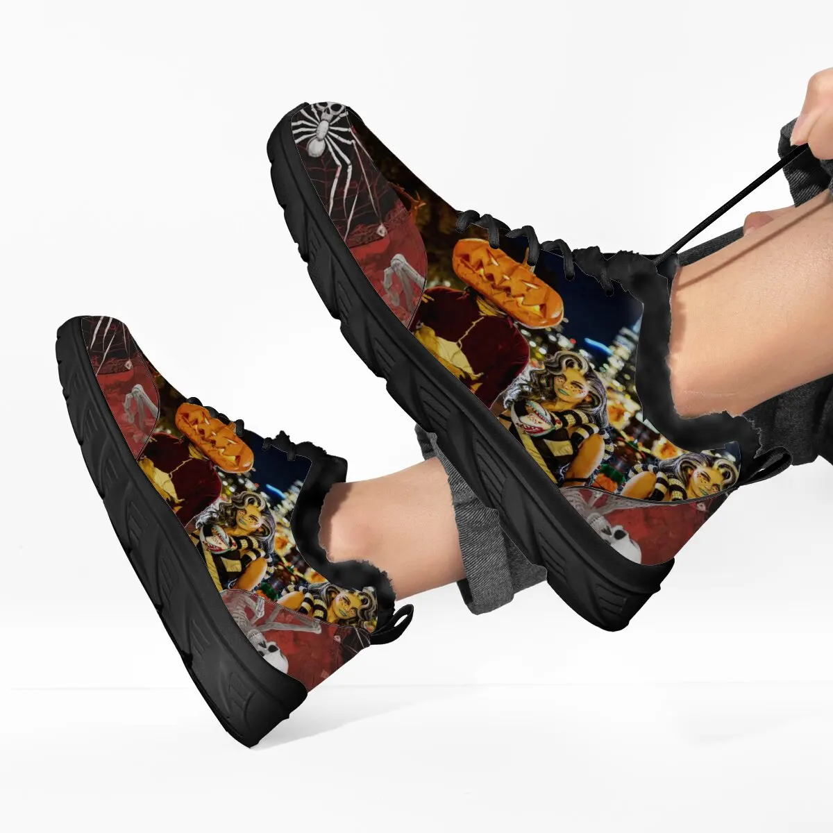 

Рождественские плюшевые удобные спортивные прогулочные туфли, повседневная мужская спортивная обувь, кроссовки для бега, легкие нескользящие кроссовки