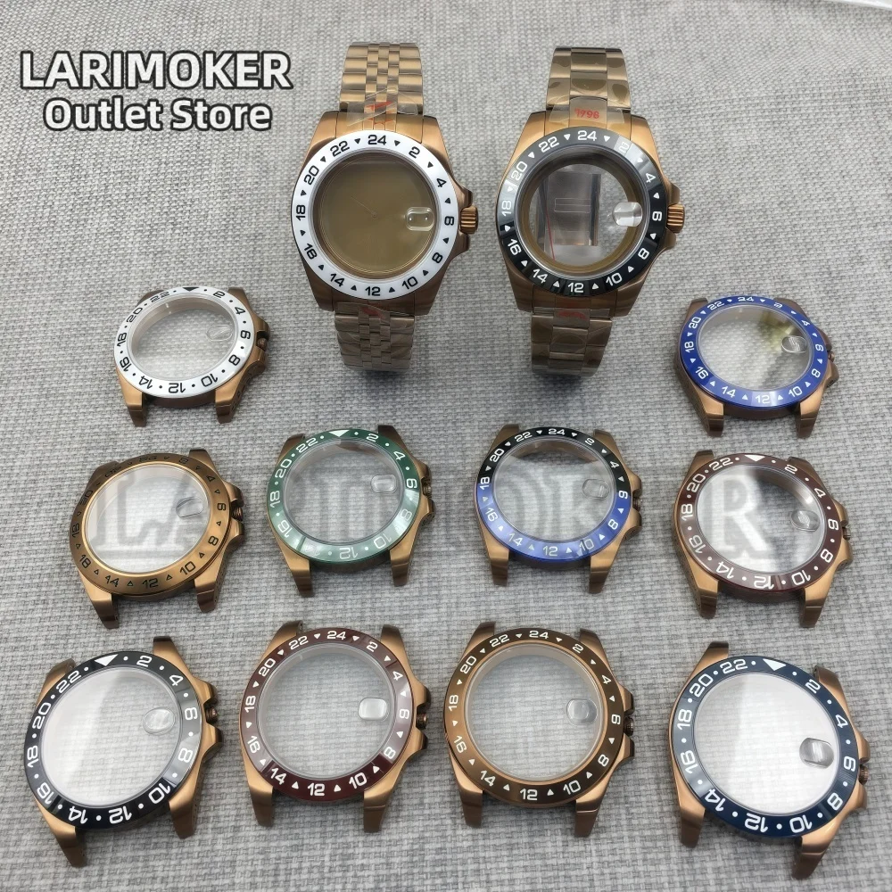 

LARIMOKER 39MM brown retro stainless steel case sapphire glass luminous ceramic bezel suitable for ETA2824 PT5000 movement