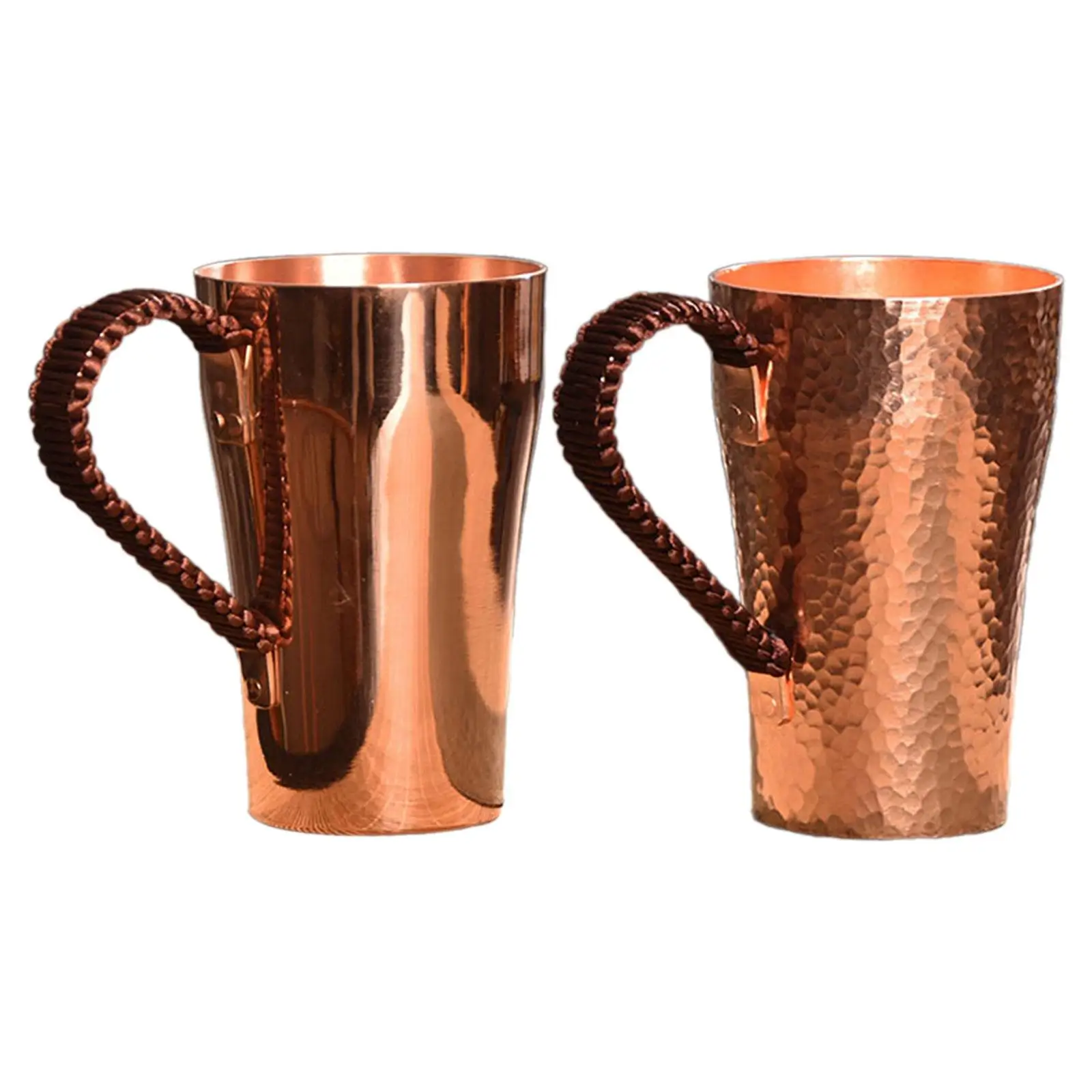 Copper Coffee Mug Handmade Pure Copper Cup Portable 400ml Water Mug Drinkware for Hot and Cold Water Milk Kitchen Restaurant