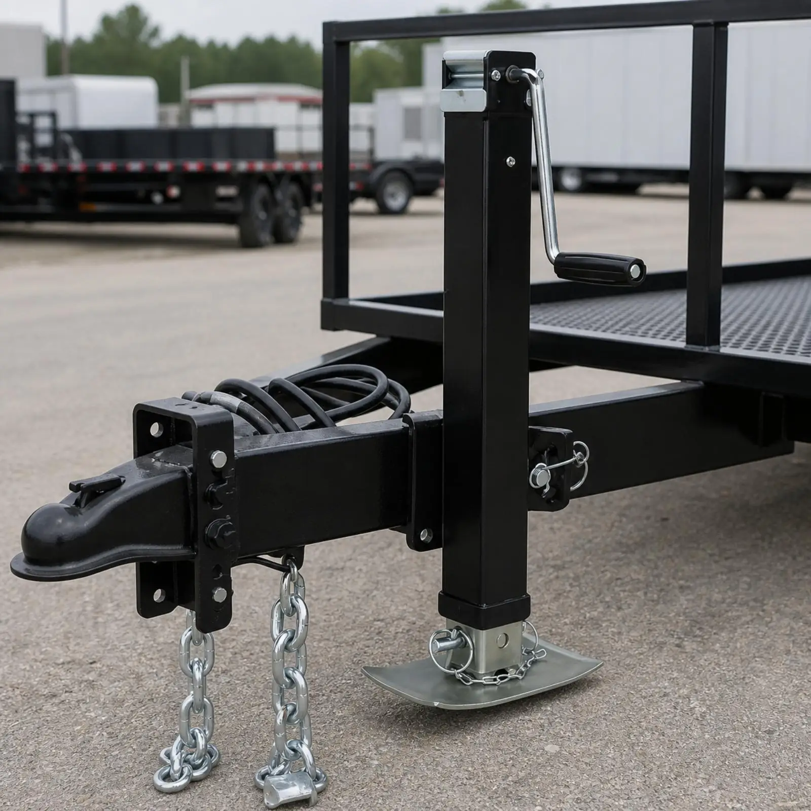 Manual Trailer Stabilizer Jack Heavy Duty Square Tube 2 Stage Crank Lift for Camper Trailer Leveling Parking