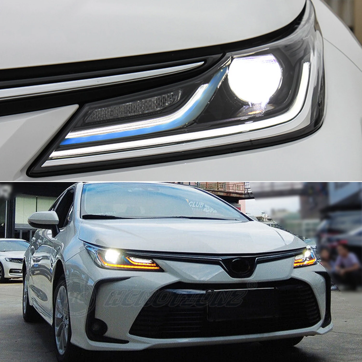 2026 HCMOTIONZ Factory Car Rear Lamp 2019-2022 Start up Animation Middle East Version LED Headlights for Toyota Corolla