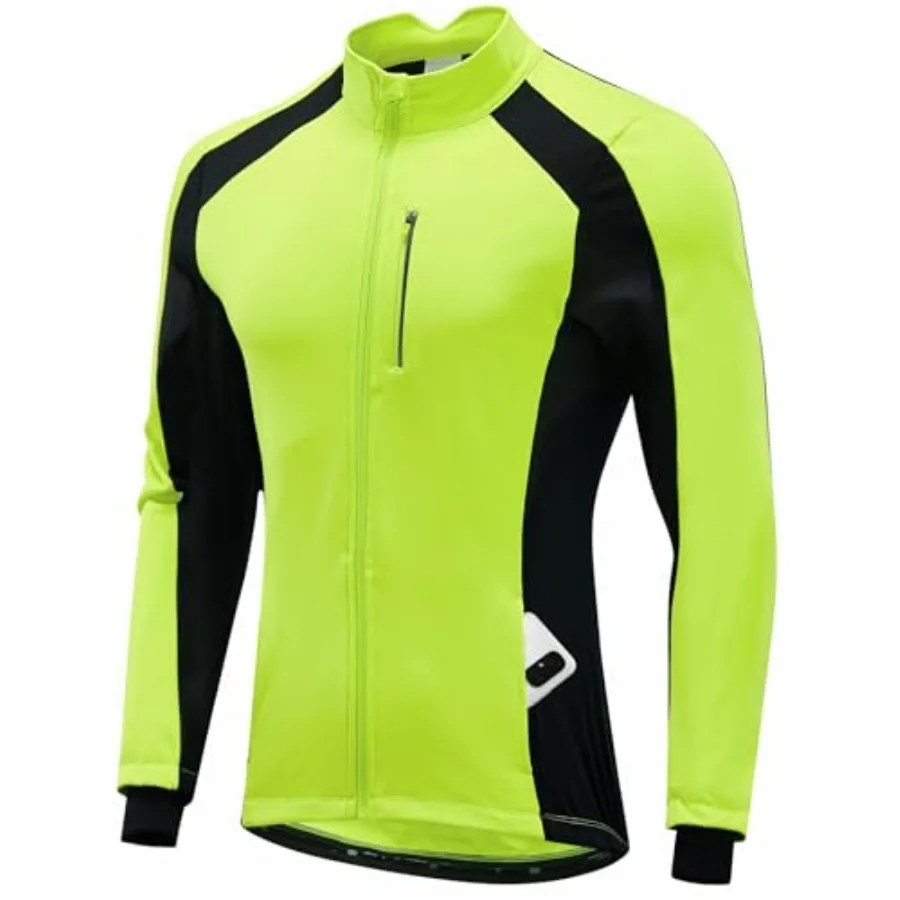 

qualidyne Men's Winter Cycling Jacket Thermal Fleece Lined Windproof Softshell Warm Biking Running Hiking Coat with Pockets