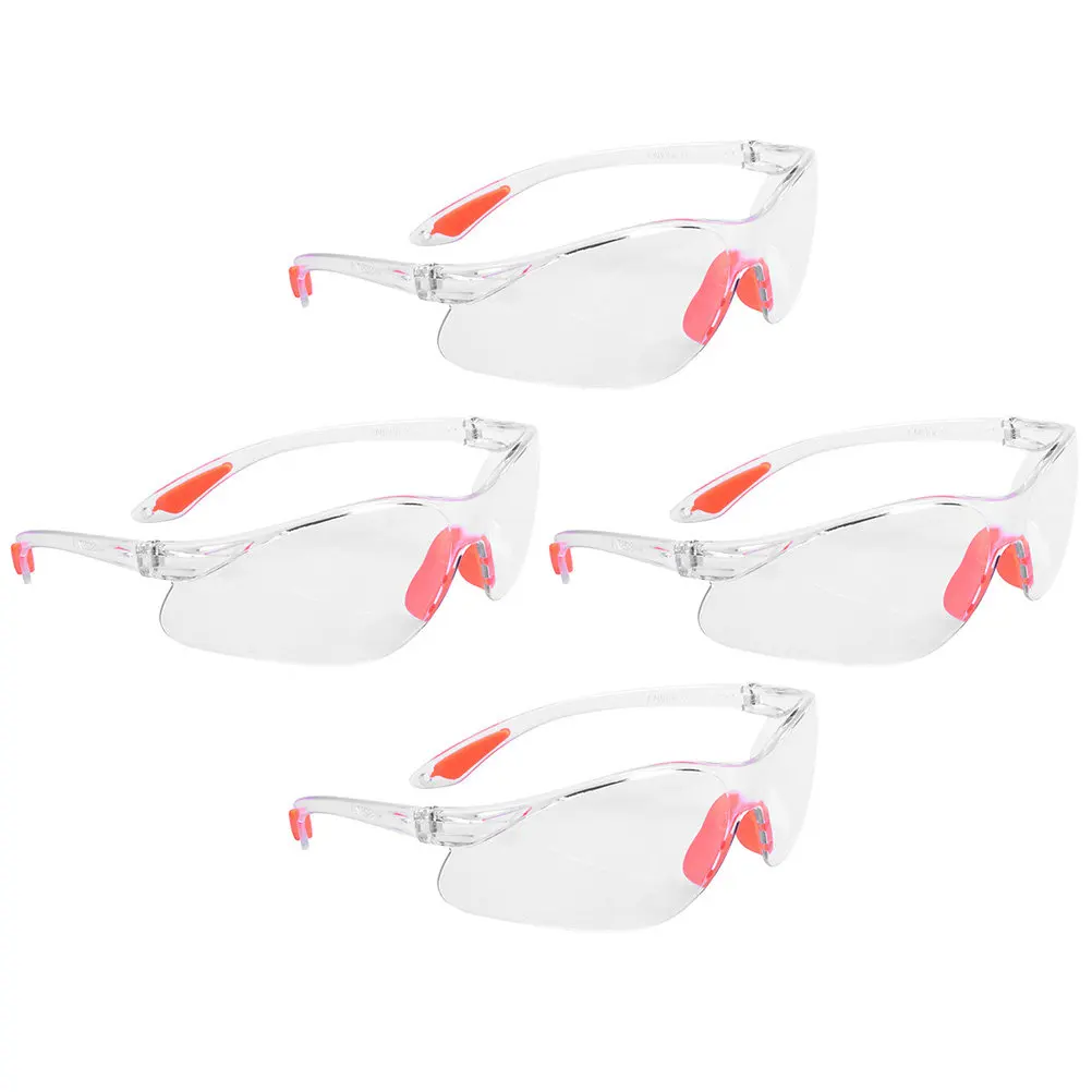 

4 шт. прозрачных защитных очков с силиконовой оправой для мужчин и женщин, соответствующие стандарту ANSI Z87.1, для работы и строительства