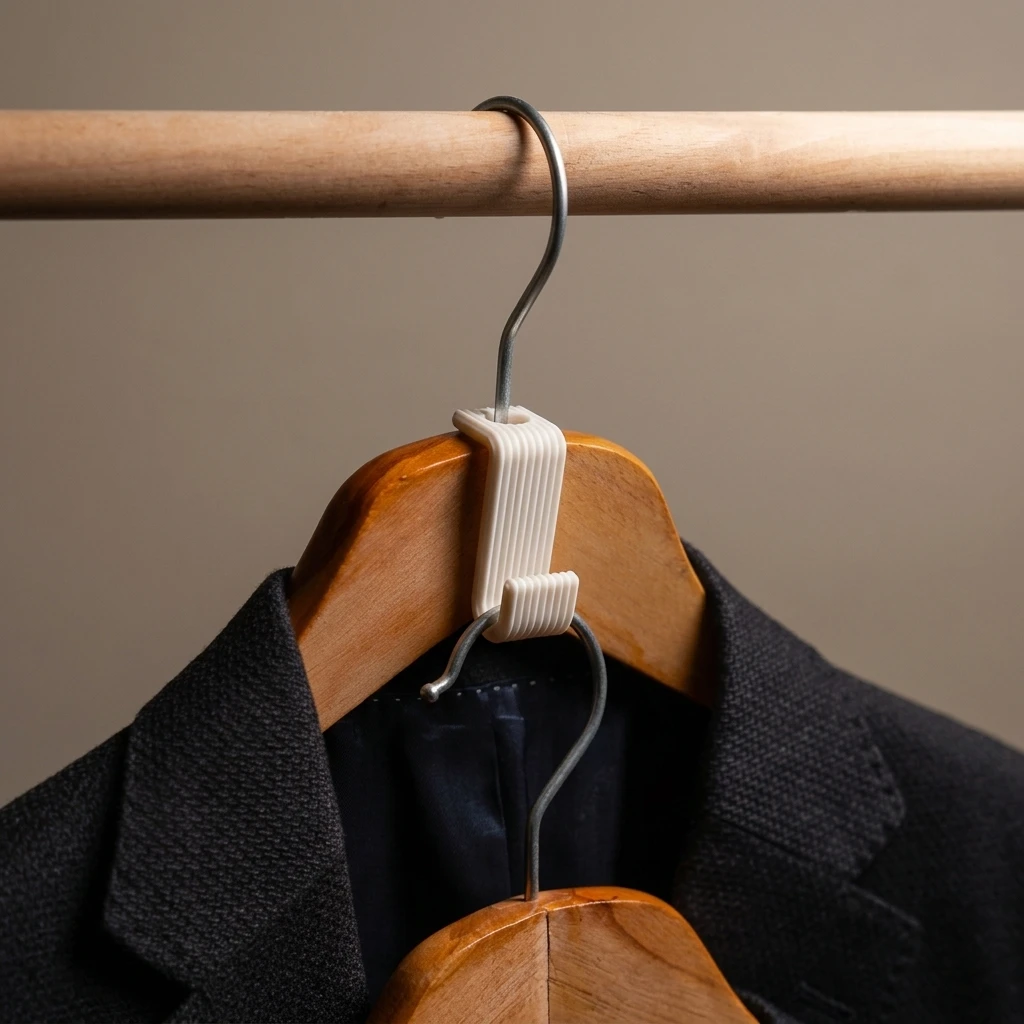 Stackable Hanger Hooks, Space-Saving Multi-Layer Wardrobe Connectors, 3D Printed Wardrobe Clothing Storage Expansion Organizer