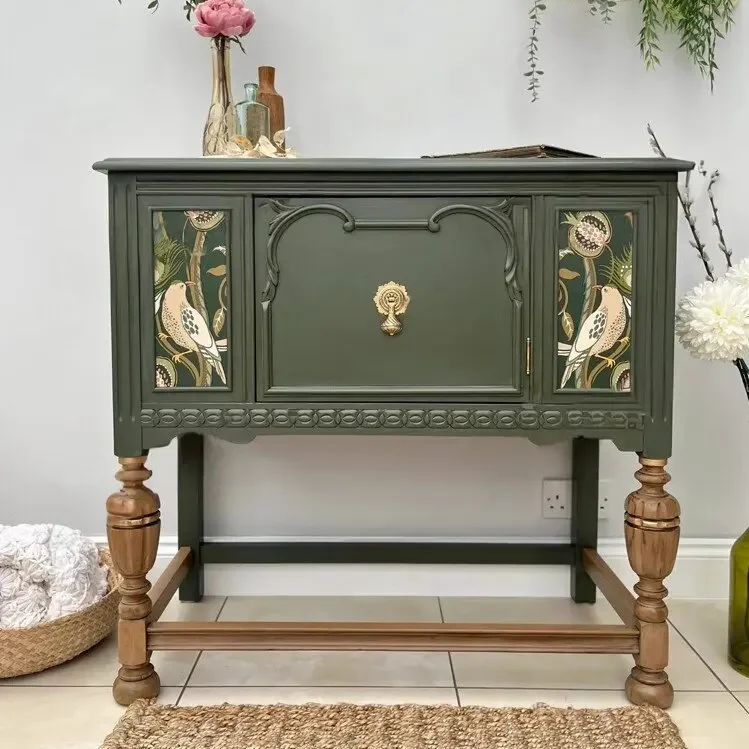 

LD6French retro porch old carved locker foyer painted neoclassical light luxury dining side cabinet