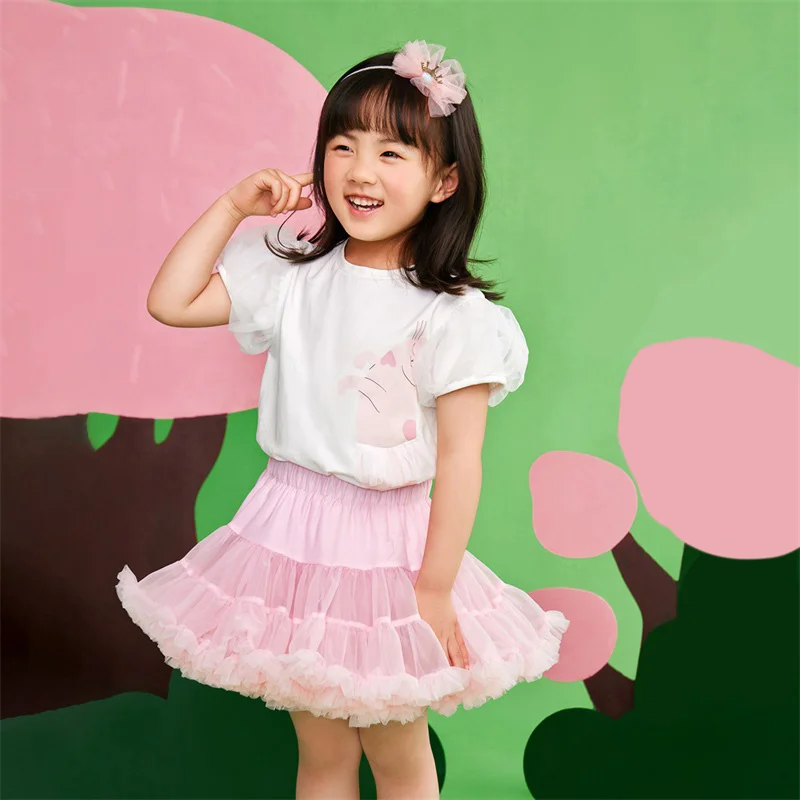 

Baby Girls Tee Skirt Set 100% Cotton 2022 Summer Thin Cute White Pink Gauze Kids Clothing Kawaii 18M 6T Children Wear 90cm 130cm